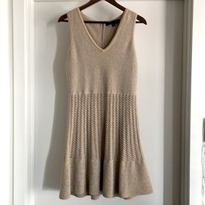 Nine West tan/gold sleeveless A-Line dress